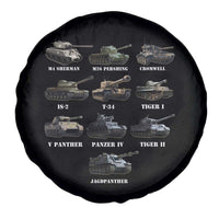 WW2 Tanks Spare Tire Cover M4 Sherman Panzer IV Tiger II T-34 History Buff