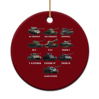 WW2 Tanks Ceramic Ornament M4 Sherman Panzer IV Tiger II T-34 History Buff - Wonder Print Shop