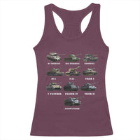 WW2 Tanks Racerback Tank Top M4 Sherman Panzer IV Tiger II T-34 History Buff