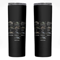WW2 Tanks Skinny Tumbler M4 Sherman Panzer IV Tiger II T-34 History Buff
