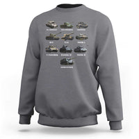 WW2 Tanks Sweatshirt M4 Sherman Panzer IV Tiger II T-34 History Buff