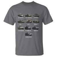 WW2 Tanks T Shirt M4 Sherman Panzer IV Tiger II T-34 History Buff