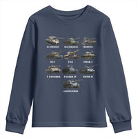 WW2 Tanks Youth Sweatshirt M4 Sherman Panzer IV Tiger II T-34 History Buff