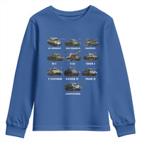 WW2 Tanks Youth Sweatshirt M4 Sherman Panzer IV Tiger II T-34 History Buff