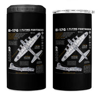 B-17 Flying Fortress 4 in 1 Can Cooler Tumbler WW2 B-17G Bomber Vintage Aviation