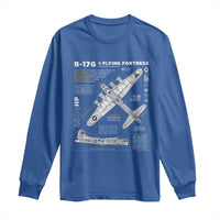 B-17 Flying Fortress Long Sleeve Shirt WW2 B-17G Bomber Vintage Aviation