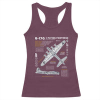 B-17 Flying Fortress Racerback Tank Top WW2 B-17G Bomber Vintage Aviation
