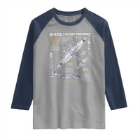 B-17 Flying Fortress Raglan Shirt WW2 B-17G Bomber Vintage Aviation