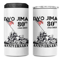 Iwo Jima WWII Veteran 4 in 1 Can Cooler Tumbler 80th Anniversary 4th of July US Flag