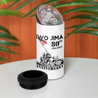 Iwo Jima WWII Veteran 4 in 1 Can Cooler Tumbler 80th Anniversary 4th of July US Flag