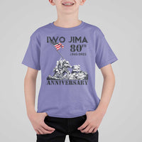 Iwo Jima WWII Veteran T Shirt For Kid 80th Anniversary 4th of July US Flag