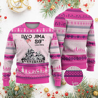 Iwo Jima WWII Veteran Ugly Christmas Sweater 80th Anniversary 4th of July US Flag - Wonder Print Shop