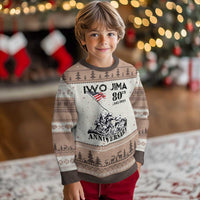 Iwo Jima WWII Veteran Ugly Christmas Sweater 80th Anniversary 4th of July US Flag - Wonder Print Shop