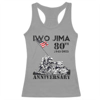 Iwo Jima WWII Veteran Racerback Tank Top 80th Anniversary 4th of July US Flag