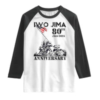 Iwo Jima WWII Veteran Raglan Shirt 80th Anniversary 4th of July US Flag