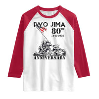 Iwo Jima WWII Veteran Raglan Shirt 80th Anniversary 4th of July US Flag