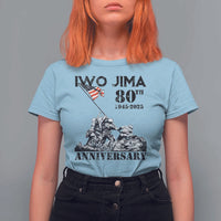Iwo Jima WWII Veteran T Shirt For Women 80th Anniversary 4th of July US Flag