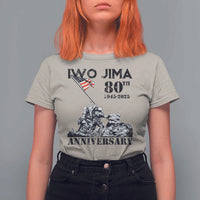 Iwo Jima WWII Veteran T Shirt For Women 80th Anniversary 4th of July US Flag