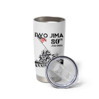 Iwo Jima WWII Veteran Tumbler Cup 80th Anniversary 4th of July US Flag