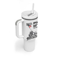 Iwo Jima WWII Veteran Tumbler With Handle 80th Anniversary 4th of July US Flag