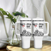 Iwo Jima WWII Veteran Tumbler With Handle 80th Anniversary 4th of July US Flag