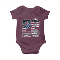 Veteran Suicide Awareness Baby Onesie 22 A Day is 22 Too Many Veteran Lives Matter