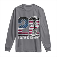Veteran Suicide Awareness Long Sleeve Shirt 22 A Day is 22 Too Many Veteran Lives Matter