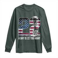Veteran Suicide Awareness Long Sleeve Shirt 22 A Day is 22 Too Many Veteran Lives Matter