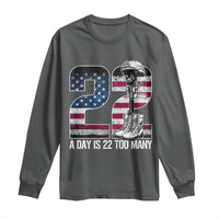 Veteran Suicide Awareness Long Sleeve Shirt 22 A Day is 22 Too Many Veteran Lives Matter
