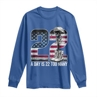 Veteran Suicide Awareness Long Sleeve Shirt 22 A Day is 22 Too Many Veteran Lives Matter