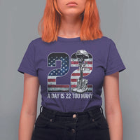 Veteran Suicide Awareness T Shirt For Women 22 A Day is 22 Too Many Veteran Lives Matter