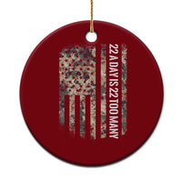 Veteran Suicide Awareness Ceramic Ornament USA Flag 22 A Day Is 22 Too Many - Wonder Print Shop
