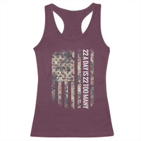 Veteran Suicide Awareness Racerback Tank Top USA Flag 22 A Day Is 22 Too Many