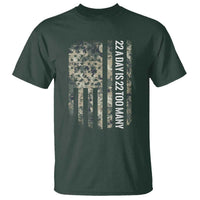 Veteran Suicide Awareness T Shirt USA Flag 22 A Day Is 22 Too Many