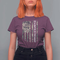 Veteran Suicide Awareness T Shirt For Women USA Flag 22 A Day Is 22 Too Many