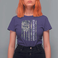 Veteran Suicide Awareness T Shirt For Women USA Flag 22 A Day Is 22 Too Many