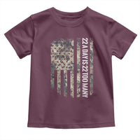 Veteran Suicide Awareness Toddler T Shirt USA Flag 22 A Day Is 22 Too Many