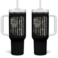 Veteran Suicide Awareness Tumbler With Handle USA Flag 22 A Day Is 22 Too Many