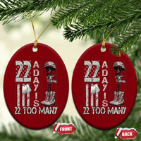 Veteran Suicide Awareness Ceramic Ornament 22 A Day Is 22 Too Many - Wonder Print Shop