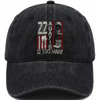 Veteran Suicide Awareness Washed Cotton Baseball Cap 22 A Day Is 22 Too Many