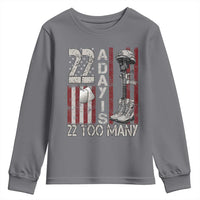 Veteran Suicide Awareness Youth Sweatshirt 22 A Day Is 22 Too Many