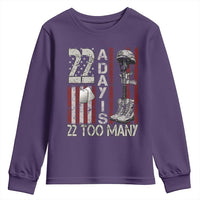 Veteran Suicide Awareness Youth Sweatshirt 22 A Day Is 22 Too Many