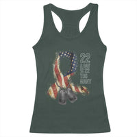 Veteran Suicide Awareness Racerback Tank Top 22 A Day Is 22 Too Many American Flag Ribbon