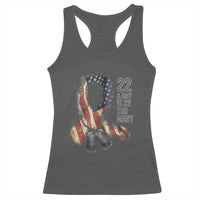 Veteran Suicide Awareness Racerback Tank Top 22 A Day Is 22 Too Many American Flag Ribbon