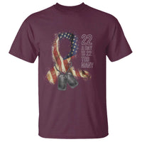 Veteran Suicide Awareness T Shirt 22 A Day Is 22 Too Many American Flag Ribbon