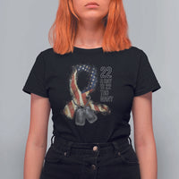 Veteran Suicide Awareness T Shirt For Women 22 A Day Is 22 Too Many American Flag Ribbon