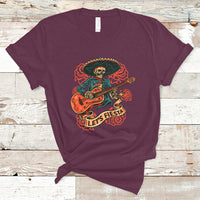 Cinco De Mayo T Shirt Happy Cinco De Mayo Skeleton With Guitar Let's Fiesta - Wonder Print Shop