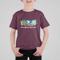 Earth Day T Shirt For Kid Earth Day Peace Love Earth Teacher Environment Day Recycle - Wonder Print Shop