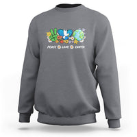 Earth Day Sweatshirt Earth Day Peace Love Earth Teacher Environment Day Recycle - Wonder Print Shop