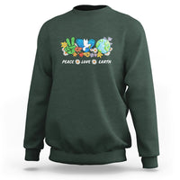 Earth Day Sweatshirt Earth Day Peace Love Earth Teacher Environment Day Recycle - Wonder Print Shop